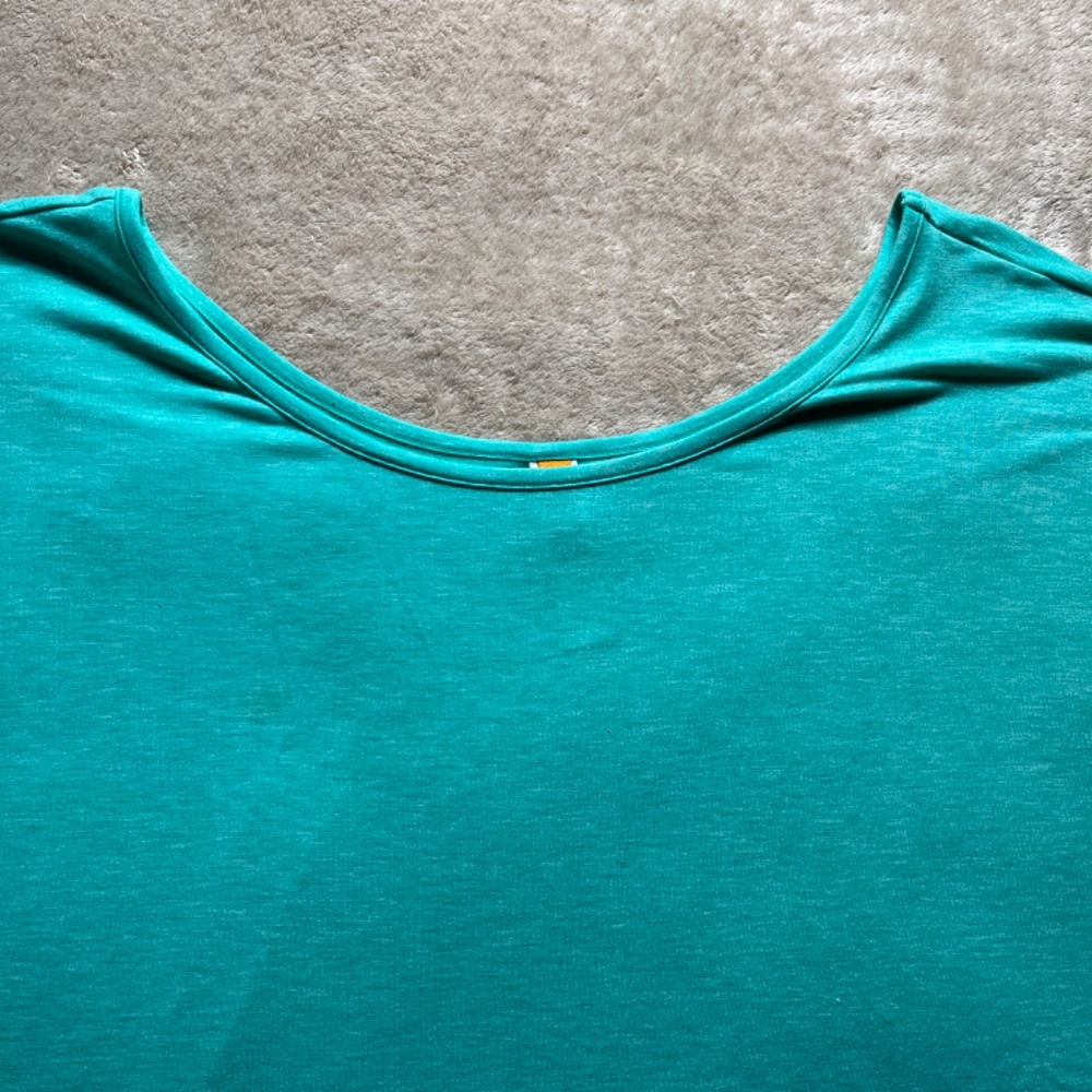 Women's Turquoise Batwing Workout Yoga Top Blouse L/S Loose Fit Athletic - Picture 3 of 12